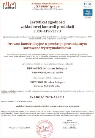 Drewno konsrtukcyjne o przekroju prostokątnym sortowane wytrzymałościowo