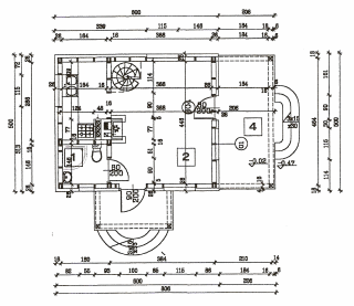 Dom z bala DM-8 - Rzut parteru
